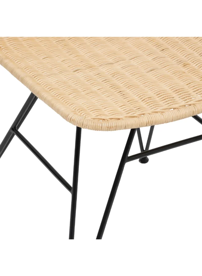 Atmosphera May Elegant Design Rattan Dining Chair Beige and Black 86 x 46.5 x 53 cm 202206A